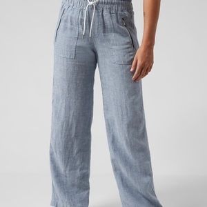 Athleta Cabo Linen Wide Leg Pant Sz 2